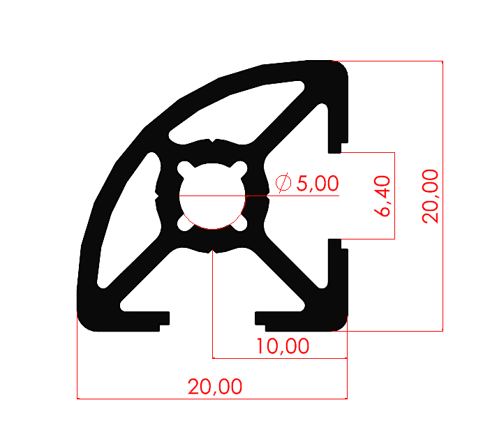 20x20 Radüslü Sigma Profil