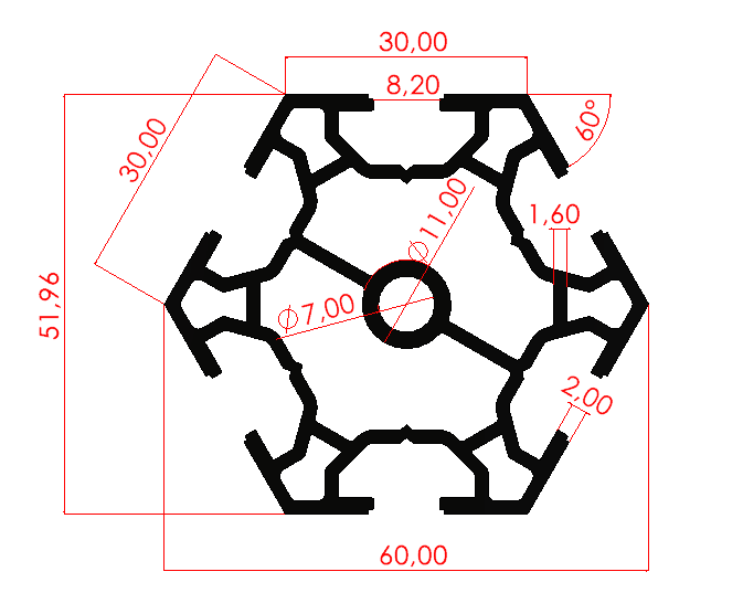 30'luk Stand Profili K8 Altı Köşe