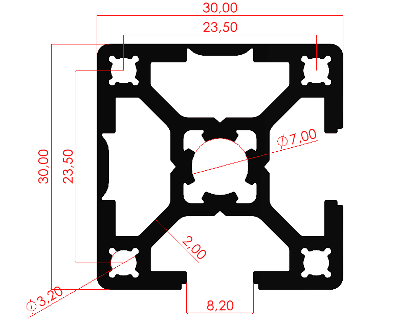 30x30 Kapalı Sigma Profil