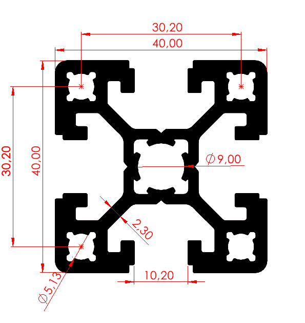 40x40 Ağır Sigma Profil