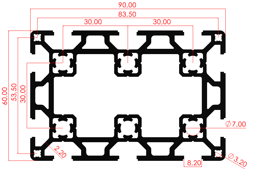 60x90 Ağır Sigma Profil