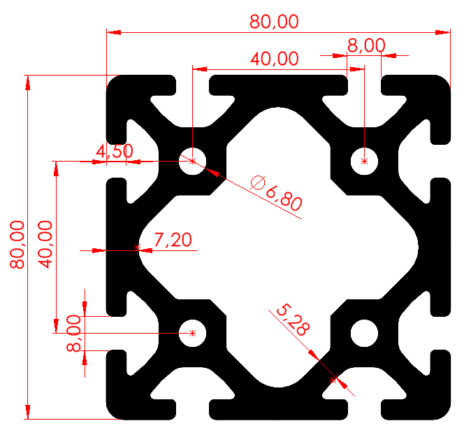 80x80 Ağır Sigma Profil Özel Seri