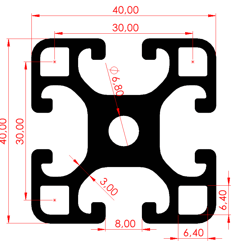 40x40 Hafif Sigma Profil Özel Seri