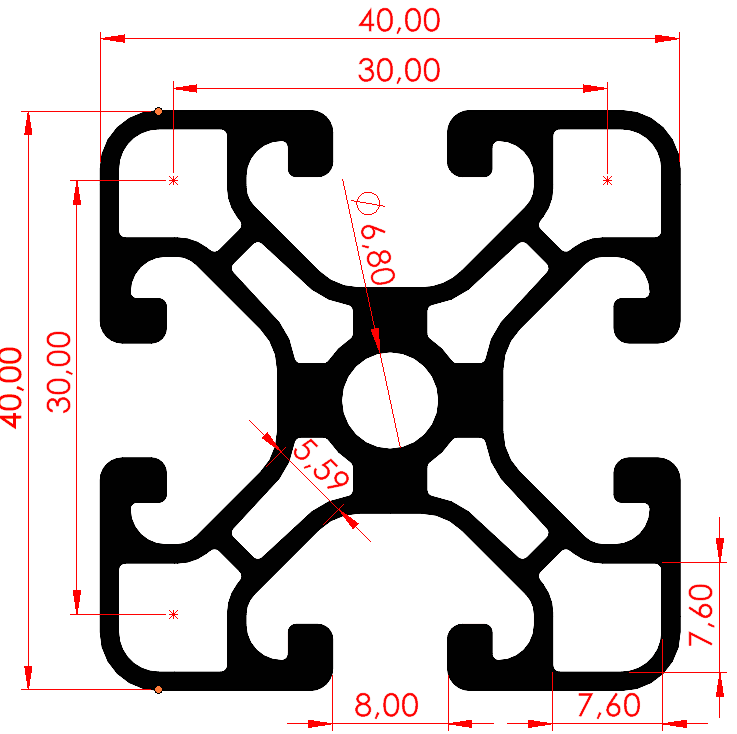 40x40 Çok Hafif Sigma Profil Özel Seri