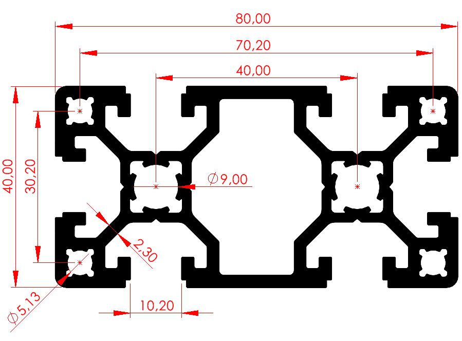 40x80 Ağır Sigma Profil