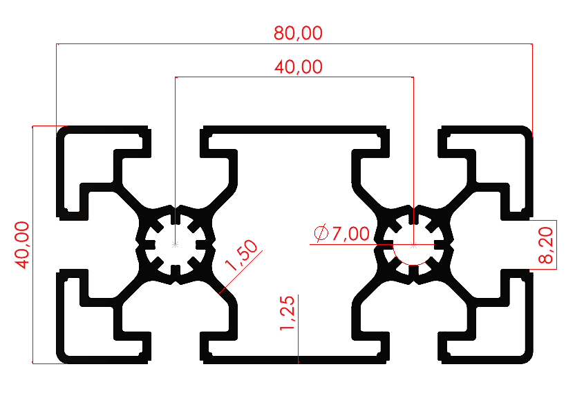 40x80 Çok Hafif Sigma Profil