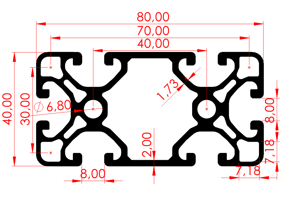 40x80 Çok Hafif Sigma Profil Özel Seri