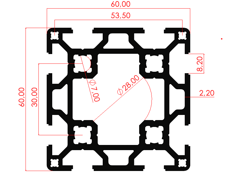 60x60 Çift Kanal Sigma Profil