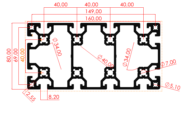80x160 Hafif Sigma Profil