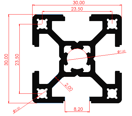 30x30 Sigma Profil (Siyah)