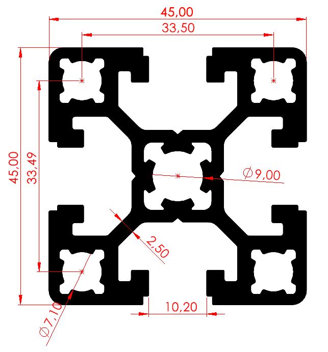 45x45 Ağır Sigma Profil
