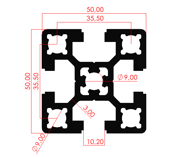50x50 Ağır Sigma Profil