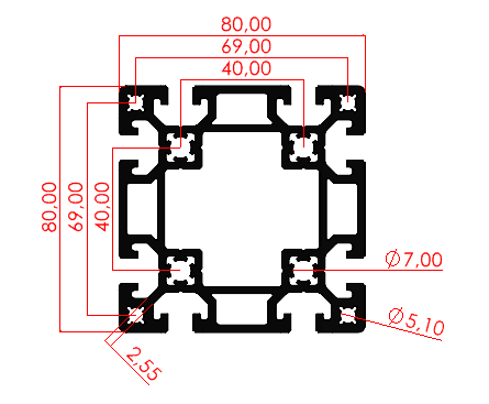 80x80 Ağır Sigma Profil