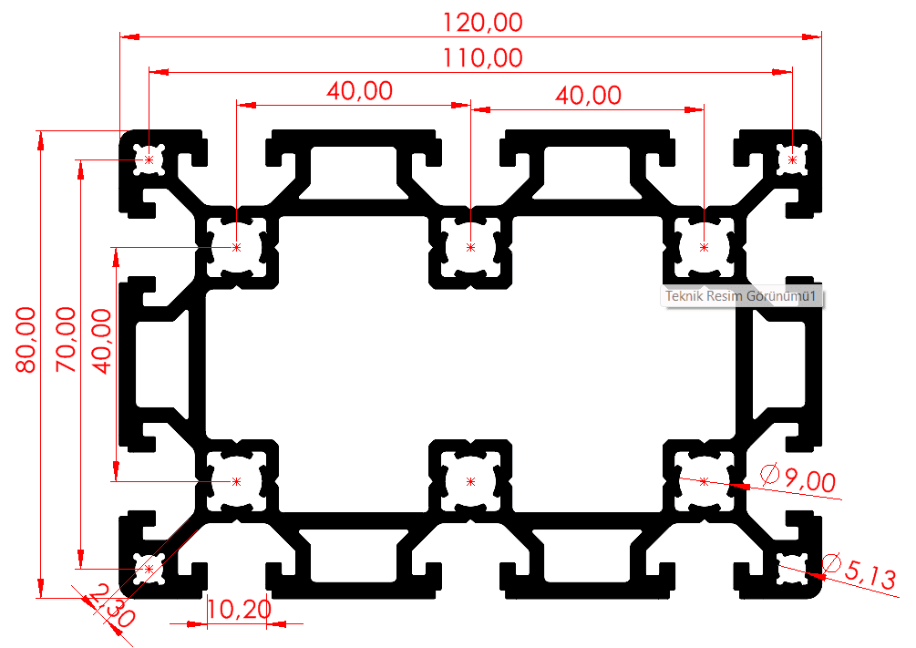 80x120 Ağır Sigma Profil
