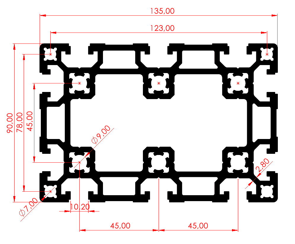 90x135 Ağır Sigma Profil