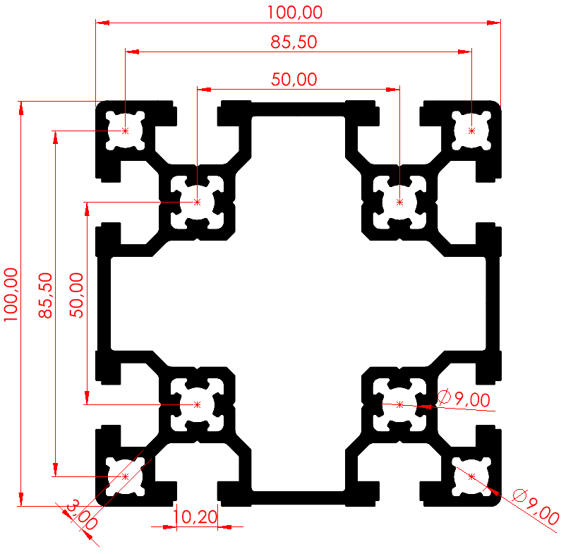 100x100 Hafif Sigma Profil