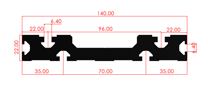22x140 Alüminyum Sigma Profil Yüzey Kaplama 2