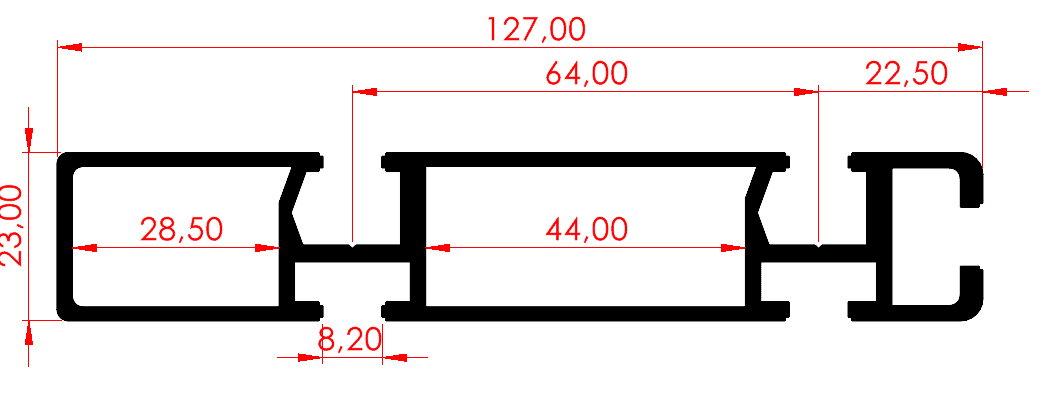23x127 Alüminyum Konveyör Profili 2