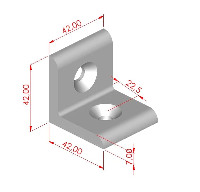 Düz Köşe Bağlantı 45x45 K10