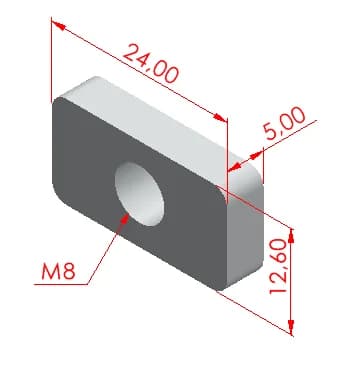 Dikdörtgen Somun Kanal 8 – M8 2
