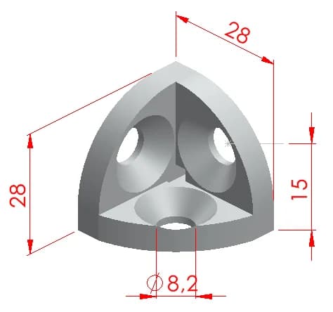 Radüslü Köşe Bağlantısı 30x30 2