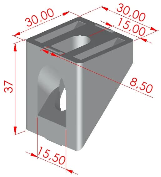 45 Dereceli Köşe Bağlantısı 30x30