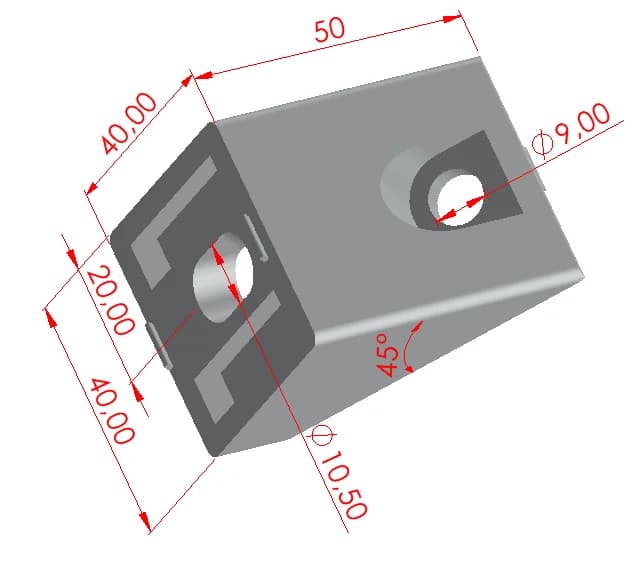 45 Dereceli Köşe Bağlantısı 40x40