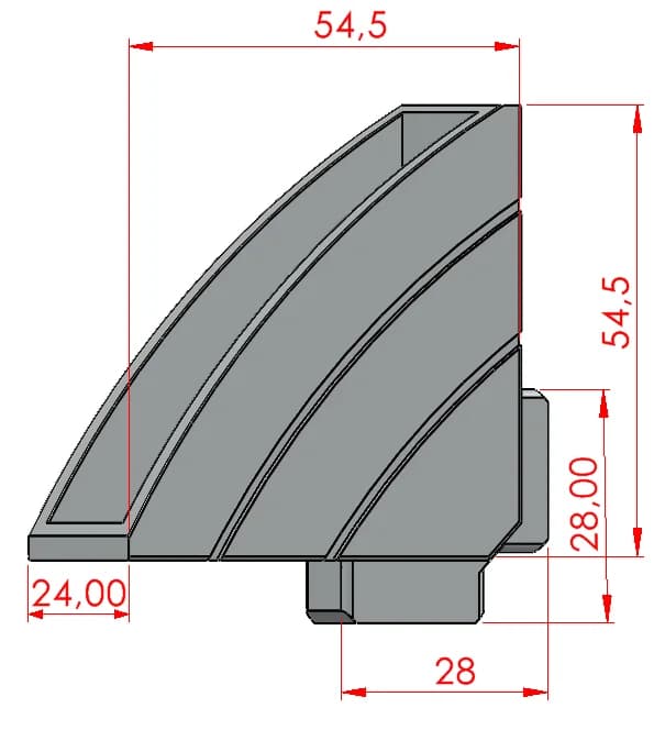 Dar Köşe Bağlantı 45x45 K10