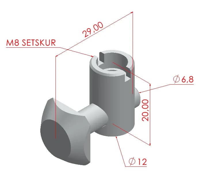 Çektirme Tip Bağlantı Düz 30x30 K8 2