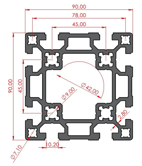 90x90 Ağır Sigma Profil