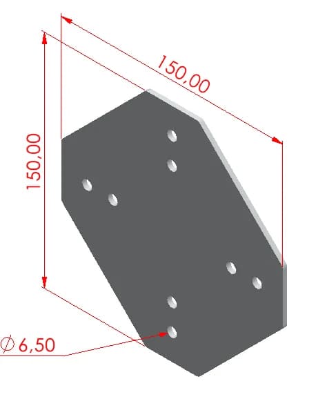 40x40 Dört Yönlü Bağlantı Sacı