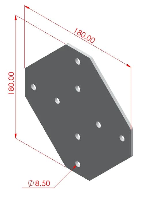 45x45 Dört Yönlü Bağlantı Sacı