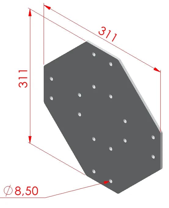 90x90 Dört Yönlü Bağlantı Sacı