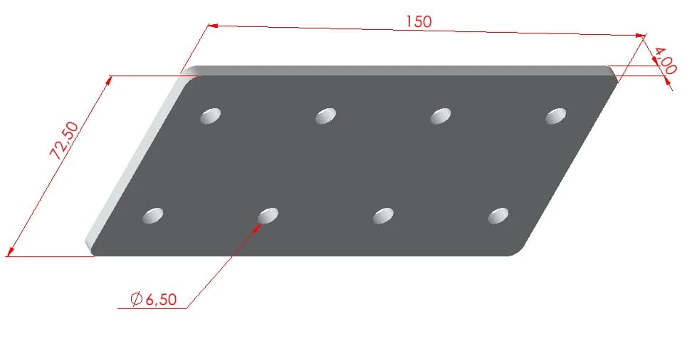 40x80 Düz Ek Bağlantı Sacı 2