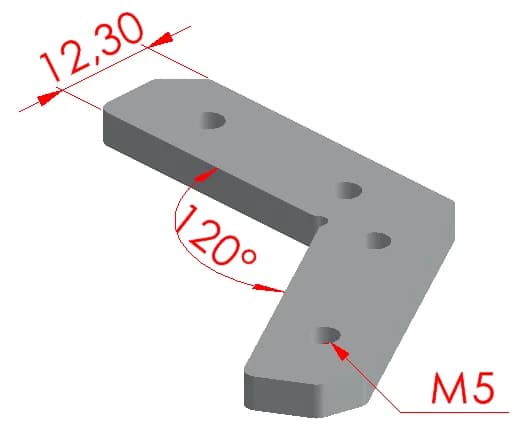 25x25 120° Bağlantı Parçası