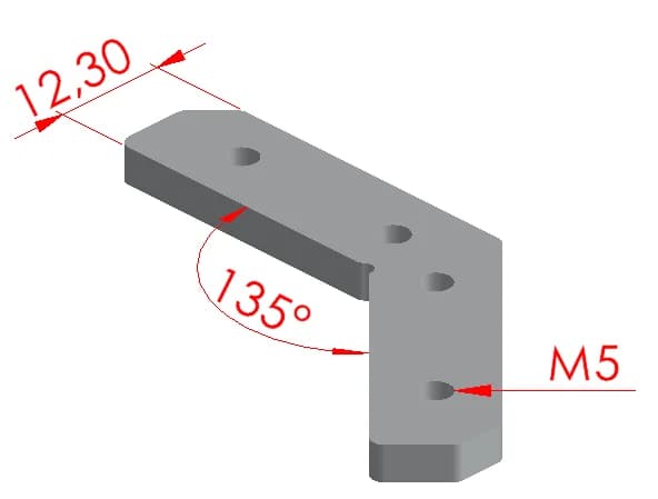 25x25 135° Bağlantı Parçası