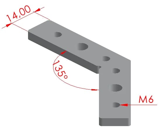 30x30 – 40x40 K8 135° Bağlantı Parçası