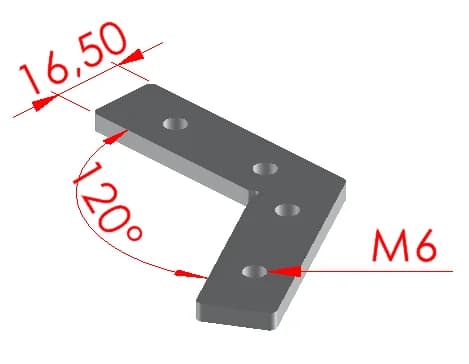 40x40 120° Bağlantı Parçası