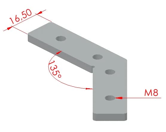 40x40 135° Bağlantı Parçası