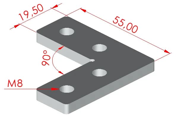 45x45 90° Bağlantı Parçası