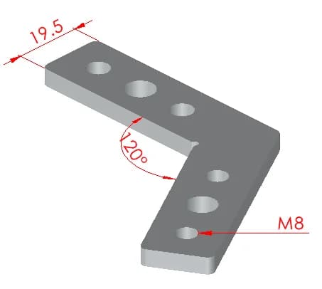 45x45 120° Bağlantı Parçası