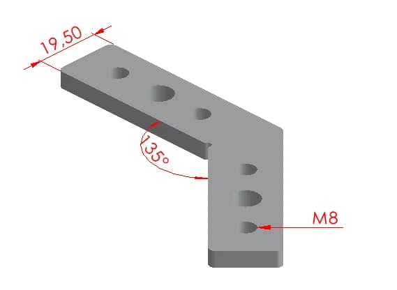 45x45 135° Bağlantı Parçası